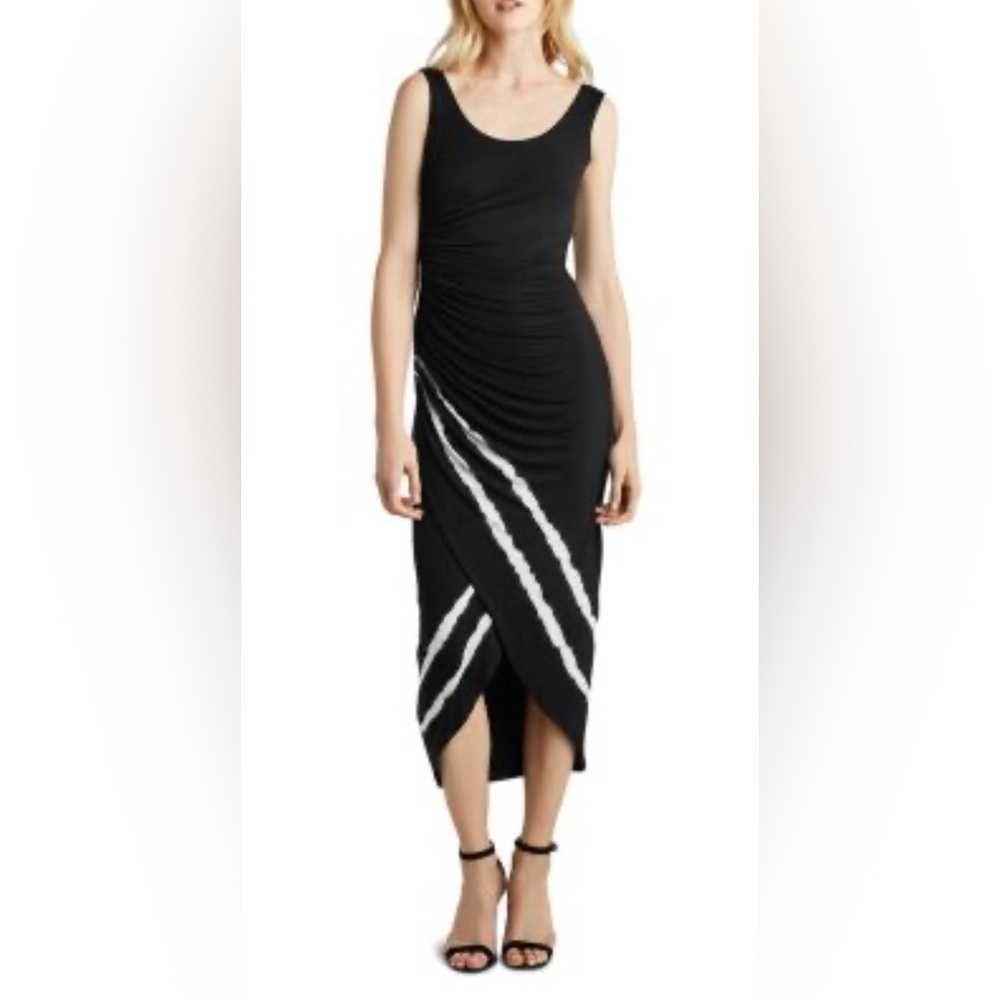 Bailey 44 Black Maxi Dress with White Stripe Detail